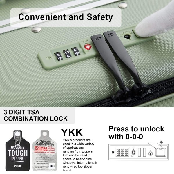 20'' Hard Shell Travel Suitcase Aluminum Frame PC