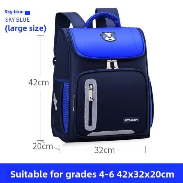 Reflective Spine-Protection Schoolbag for Grades 1–6 – Boys & Girls