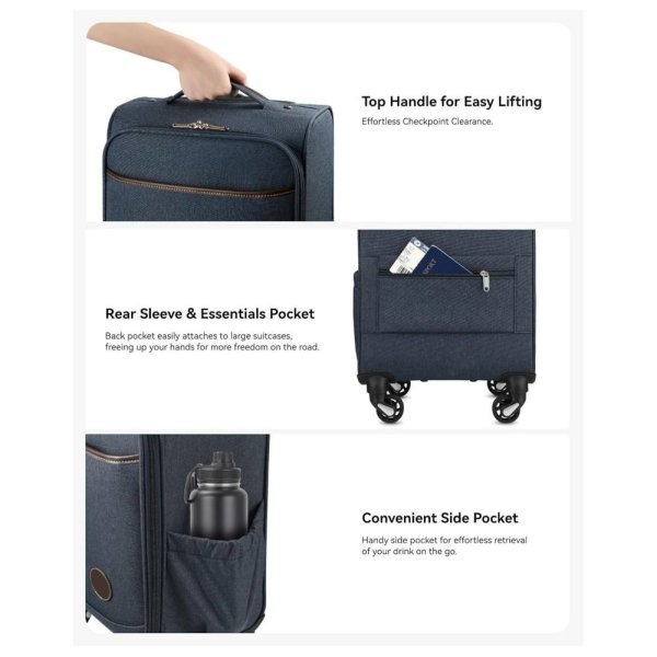 Wholesale Soft Sided Rolling Travel Luggage 16 Inch