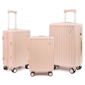 Travel Luggage Bags Cases Women Pink Suitcase Set
