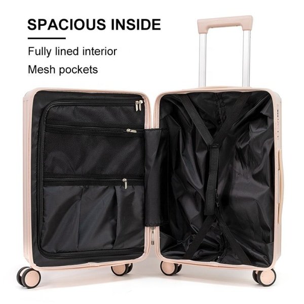 Travel Luggage Bags Cases Women Pink Suitcase Set