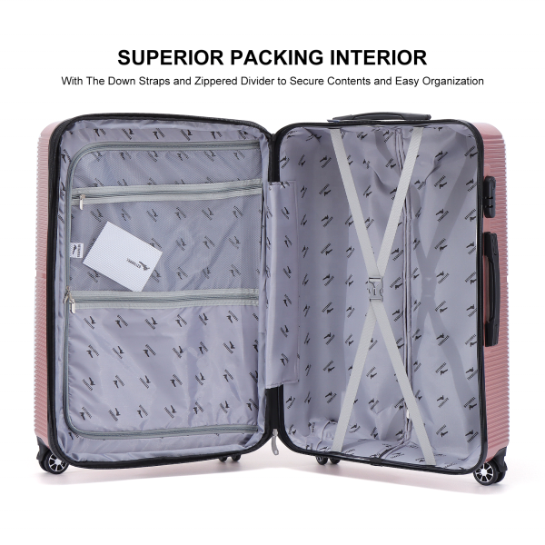 OEM Factory Custom ABS Hard Shell Travelling Bags Luggage Pink Suitcase Sets